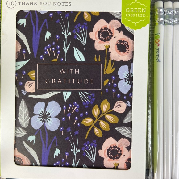 Teacher’s bundle of erasers, pencils, thank you cards, and sand timers - Picture 7 of 8